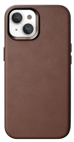 Woodcessories - Leder Case, Handyhülle kompatibel mit iPhone 15 Plus Hülle braun - Nachhaltig aus Aloe Vera Pflanzen
