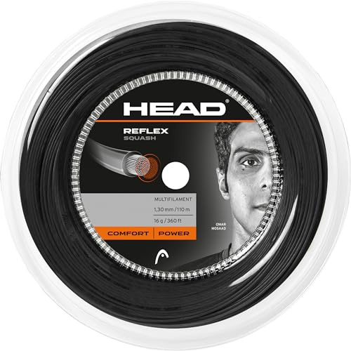 HEAD Corde de Squash Reflex Unisexe, Noir, 46