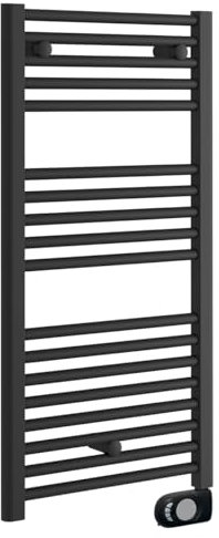 FABIN store Elektrischer Badheizkörper mit digitalem Thermostat in mattschwarz (920 mm x 480 mm)