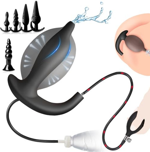 BDSMYOU Plug Gonflable avec Pompe & Douche Anale Lavement,Set de 6 Styles Buttplug,Anal Douche Anale Masturbation Jouet Sexuel pour Femme Homme Couples,Godemiché Anal Ecarteur Anal Rinçage Vaginal