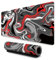 Ink Painting Mouse Mat, XL Gaming Mouse Pad, Office Mousepad with Anti-Slip Base, Precise Control Gaming Mouse Pad, Large Mice Mat Desk Pad with Stitched Edges (Black and Red Fluid Art)