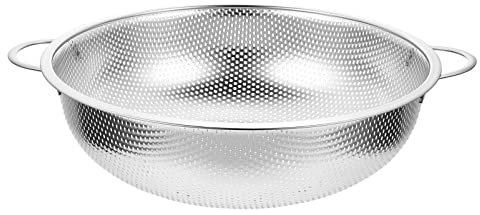 Colino da cucina essenziale e setaccio a rete, cestello scolapiatti binaurale Verdure miste Scolapasta microporoso Scolapasta da cucina Scodella da cucina Scolapasta in metallo con manico Scolapasta f