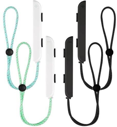 LongLongJin Wrist Strap for Switch Controller 4 Pack Compatible Wrist nintendo Joycon - Joy Con Lanyard Replacement Accessories for Joy-Con Controller (2*Black and 2*White)