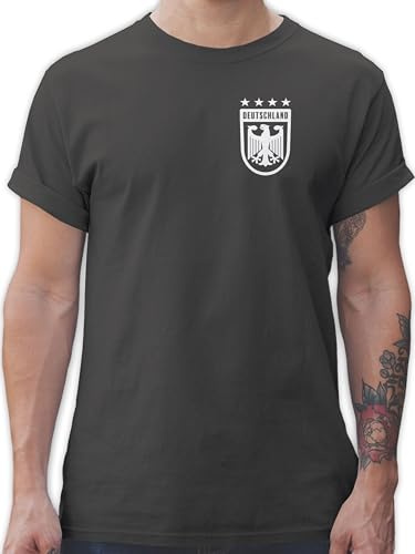 Shirtracer - T-Shirt Herren - Fußball EM WM - Deutschland Wappen mit Bundesadler 4 Sterne Germany
