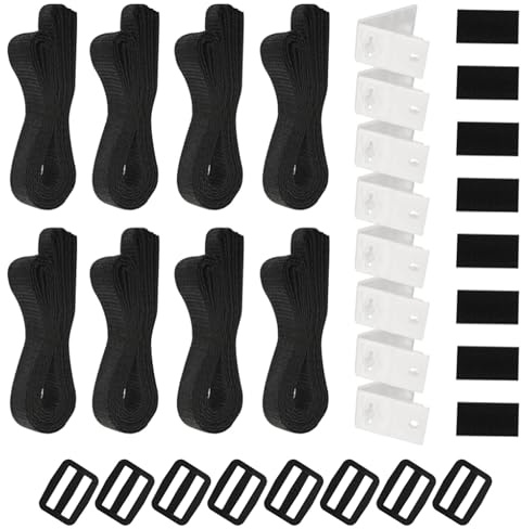 8 bandas de fijación y grapas, clips para cubierta de piscina, fijación para cubierta de piscina, bandas de sujeción para piscinas universales en el suelo