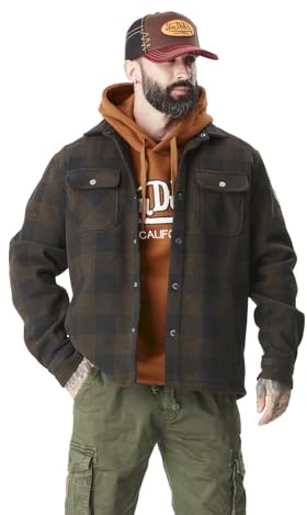 Von Dutch Surchemise Homme, Doublure Polaire, Veste Homme à carreaux Pepper