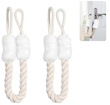 FloraVigo Lot de 2 cordes d'arrêt de porte multifonctionnelles - Pour les portes, les animaux domestiques et les enfants - 60 cm