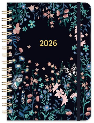 Schülerkalender 2023-2024 – A5 Terminplaner Wochenansicht von August 2023 bis Juli 2024 – Marineblau, mit monatlichen Registerkarten, Stifthalter und Gummibandverschluss