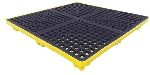 Generisch Low-Profile-Farbeimerschale aus Polyethylen, 2/4-Fass-Auffangpalette, industrielle Garagenaufbewahrung, abnehmbare, auslaufsichere Plattform for den Versand(120x120x10cm)