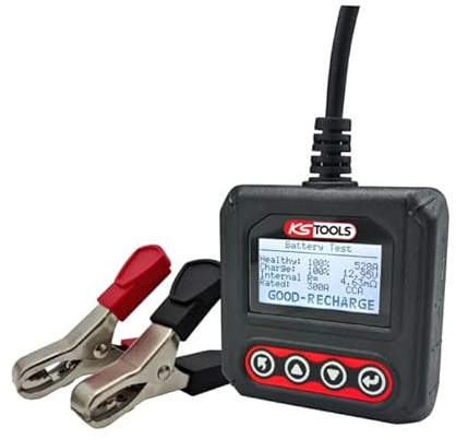 KS Tools - 550.1655F - Testeur de batterie - testeur batterie voiture 12V - test de l'état de tous types de batteries