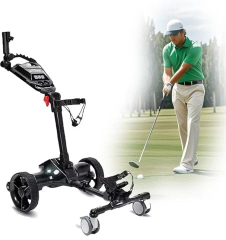LBMED Electric Golf Trolley/Cart, Foldable Smart Robotic Electric Golf Caddy with 6-Axis Balance Gyroscope, APP Data Display and Automatic Follow, Range Up To 40 Kilometers(30-54 Holes), for Court