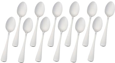 H HANSEL HOME 12 Cucharillas de Café de Acero Inoxidable 18/0 - Cucharas de Café Lavables en Lavavajillas, 11,5x2,5cm, Acabado Pulido