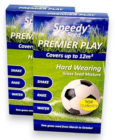 Seed Premium Grass Seed 400g - Fast Growing, Hard-Wearing - Covers 24m² for Lawns & Overseeding Pack of 2