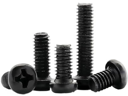 Gladiaond 100 Stück Kreuzschlitz-Flachkopfschrauben M1 M1.2 M1.4 M1.6 M2 M2.5 M3 M3.5 M4 M5 M6 Länge 7-16 Mm Karbonstahl Schwarze Maschinenschraube(16mm x100pcs,M3)