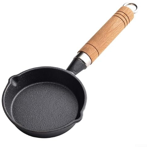 Padella in ghisa per grigliare bistecche e colazione, non rivestita antiaderente (11 x 4 cm)