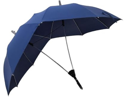 LIXSAZSE Großer, winddichter, UV Schutz Regenschirm für Paare mit automatischer Öffnung für regnerische Tage, Blau