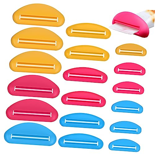Exprimidor de Tubos 18 Piezas de Plástico para Loción y Espuma | Exprimidor de Pasta Dental, Herramienta Exprimidora de Tubos, Ligero para Apretar Tubos de Cosméticos Color Aleatorio