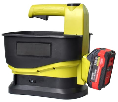 Esparcidor de césped inalámbrico de mano, batería de 4.0 Ah y 6 velocidades ajustables para una distribución uniforme de semillas y fertilizantes en jardines y patios