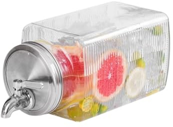 TOTIKI Dispensador De Cerveza Dispensador De Vino De Vidrio De 3 L, Cubo For Bebidas, Refrigerador con Grifo Dispensador Bebidas