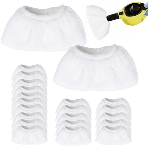 20 Pezzi Pulitori Vapore Panni, Ricambio Panni per Pulitori Vapore Manuali, Rivestimento Microfibra, Adatto Serie Kärcher EasyFix SC 1 SC 2 SC 3 SC 4 SC 5, Lavabili Lavatrice