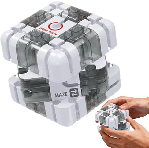 Large Labyrinth 3D Maze Cube, 3D Magic Roller Ball Puzzles Maze Cube, Labyrinth PuzzleCube Interactive MazeGame, Educational Focus Game Gift for Adults Teens for Stress Relief & Logic Development