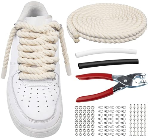 Endoto Cordones para Air Force 1 Shoe Laces Shoelaces | Gordos Gruesos Cuerda Cordón Con Accesorios DIY | Material: Algodón