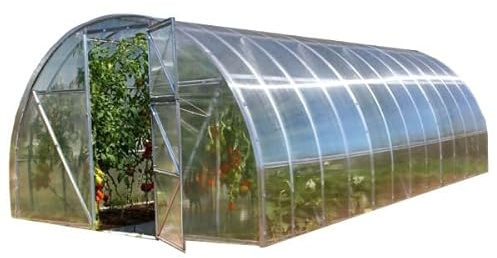 Serra Classic con copertura in policarbonato alveolare da 4mmTunnel per coltivazione orto piante giardino (Acciaio, 3x8m - 4mm)