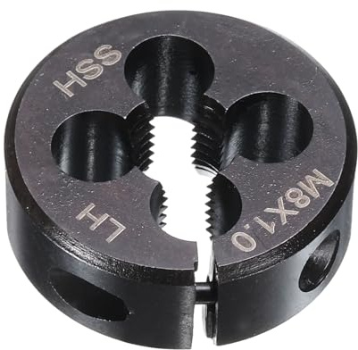 QUARKZMAN Macho De Roscar Redondo M8 x 1 Métrico 1 DE Ajustable Para Mano Izquierda Acero Rápido (HSS) Macho De Roscar Redondo Para Reparación De Rosca