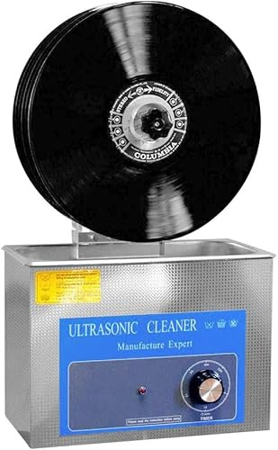 Ultraschall-Schallplattenreiniger, Ultraschall-LP-Waschgerät mit digitaler Zeitschaltuhr, Tiefenreinigung für 1–6 Vinyl-Schallplatten, inklusive elektrischer Halterung