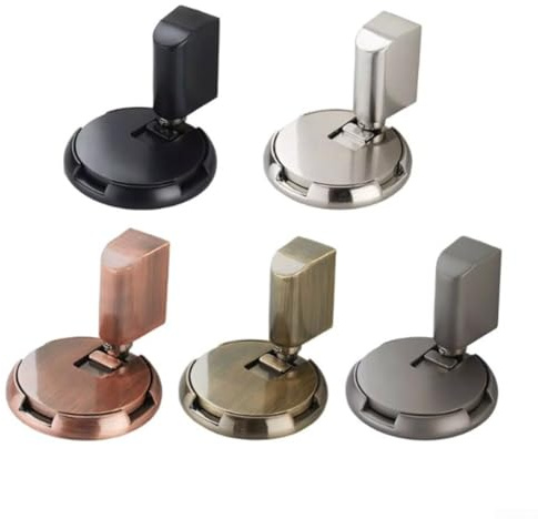 Bodentürstopper für Sturmtüren im Innenbereich ohne Bohren Installation Dual No Hole Design mit Schraubbefestigungsmöglichkeit für verbesserte Türstabilität (Grau)