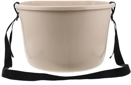 SOIMISS Manual Fertilizer Spreading Bucket 22Lb Plastic Agricultural Fertilizer Bucket with Strap, over the Shoulder Fruit Harvesting Tool and Compact Berry Picking Basket for Gardening