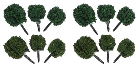 Angoily Modelos de Arbustos Artificiales Realistas de Plástico para Decoración de Micro Paisajes DIY Apariencia Detallada y Acabado Fino en Color Verde