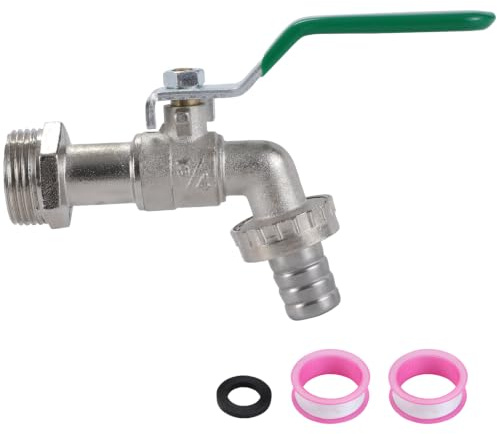 Scinouakpy Grifo Jardin 3/4 Pulgadas, Grifo Exterior para Mangueras Grifo de Jardin Resistente al Óxido y Las Heladas, Grifo Agua Jardin con Cinta de Sellado para Lavadora y Jardín