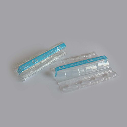 250 x Münzhülsen aus Kunststoff für 40 x 0,10 € (blau)