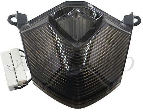 HASkulle Getöntes LED-Rücklicht für Motorräder, Bremslicht mit integrierten Blinkern, Kompatibel mit Kawasaki 07–12 Z750/07–08 Z1000/08–10 ZX-10R ZX1000/09–12 ZX-6R ZX600