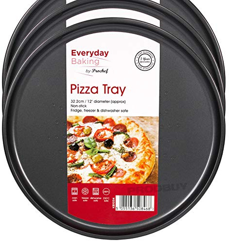 ProChef Brand Non-Stick Baking Tray Sets (3 x Pizza Trays)