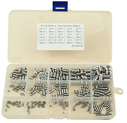 BOZONLI 300 Piezas Tornillos Prisioneros de Cabeza Hexagona M2.5 M3 M4 M5 M6 M8 Con llave Allen Pequeña M1.3 M1.5 M2 M2.5 M3 M4, Juego de Tornillos de Acero Inoxidable