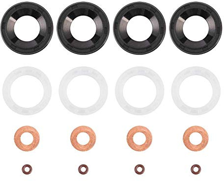 Injektor Dichtungen Unterlegscheiben Satz, Auto Einspritzdüsen Dichtungssatz KFZ, 1233683 198185 Ersatz für ABS + Gummi-Einspritzdichtungen