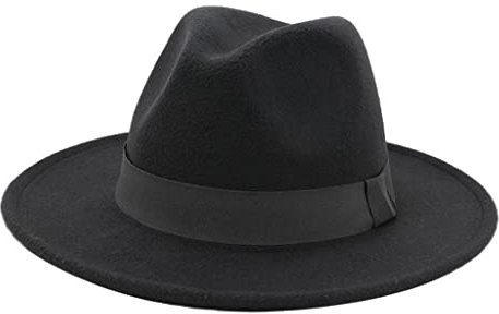 Perfeclan Sombrero Fedora de Moda para Hombre, Cinturón Transpirable, Ala, Fieltro, Invierno, Gris oscuro