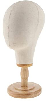 zalati Leinwand Mannequin Kopf Block Perücke Kopf für Perücke/Hut/Schmuck Herstellung, Fixierung und Anzeige 22 Zoll Beige