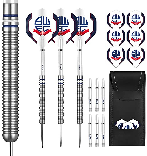 Darts Corner Offiziell lizenzierte Bolton Wanderers FC Dartpfeile, Stahlspitze, Wolfram, 24 g (D1400)