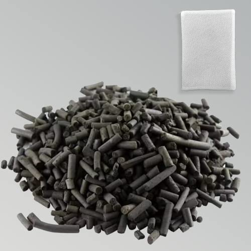 Aquarium Carbon Filter Medium with 3D Mesh Bag for Fish Tank Pond Tank Canister Filter（400 g）