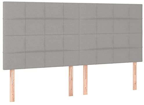 vidaXL Kopfteil Hellgrau 180 x 5 x 118/128 cm Stoff