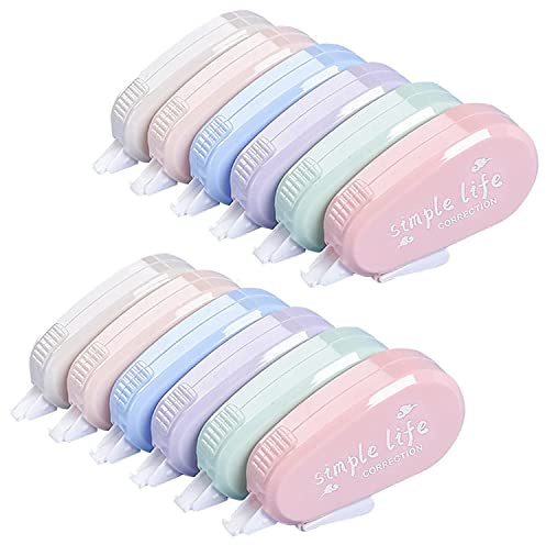 Kettion 12 Stück Korrekturroller 4m x 5mm Korrekturmaus Süß Mini-Korrekturband, Korrekturroller Mini Correction Tape für Studenten Kinder, im Büro Arbeitendes Personal, Exquisit und Bunt