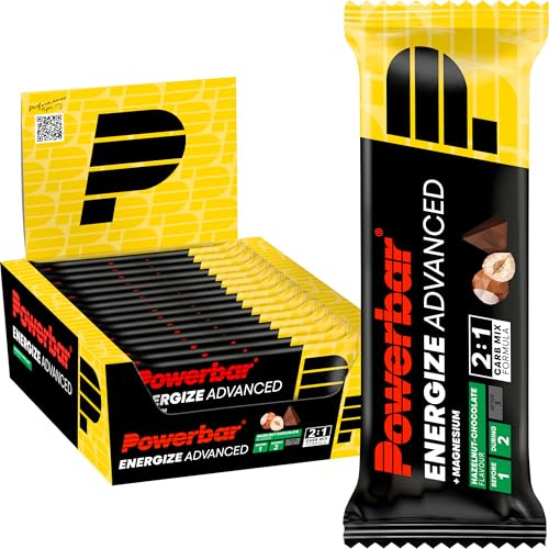 Powerbar - Energize Advanced - Hazelnut Chocolate - 15x55g - High Carb Energieriegel - Magnesium,Natrium