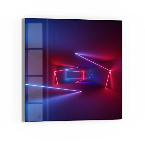 DEQORI Glasbild Echtglas | Motiv Ultraviolette Raumteiler | quadratisch einteilig 50x50 cm | schöne Dekoration | Wandbild für Wohnzimmer, Schlafzimmer, Flur & Küche | moderne Wanddeko