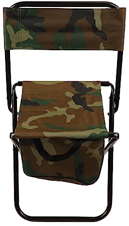 Tbest Klappstuhl Angelstuhl, Campingstuhl Faltbar, Kompakter Klappstuhl Sitz Outdoor-Rückenlehne Hocker Tragbarer Rucksack Kühlstuhl mit Tasche für Angeln, Picknick, Strand,