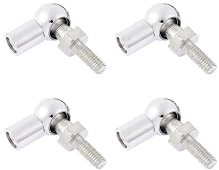Kozelo 4 Stück Winkel Kugel Gelenk - [M6x1.0 Rechts Innengewinde Gewinde M6x1.0 Rechts Außengewinde] Gas Feder Winkel Gelenk Fitting für Kraftfahrzeuge Scharnier Tür Schrank