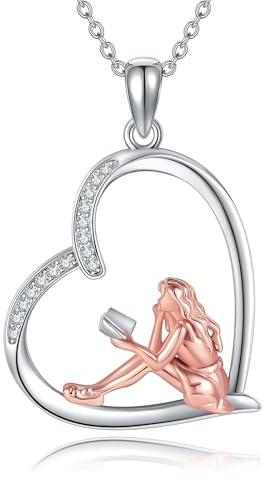 Plata de ley S925 Ballet/Violinista/Gimnasia/Tenista/Running Collar Música Joyería Regalos para Mujeres Niñas, 20.4 mm x 25.1 mm, Plata esterlina, No es una piedra preciosa