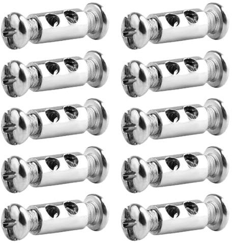 OQKAHIV Set da 10 morsetti per cavi con tappo terminale a vite - Adatti per fili con diametro 1-2mm e funi metalliche - Realizzati in acciaio resistente con doppia estremità